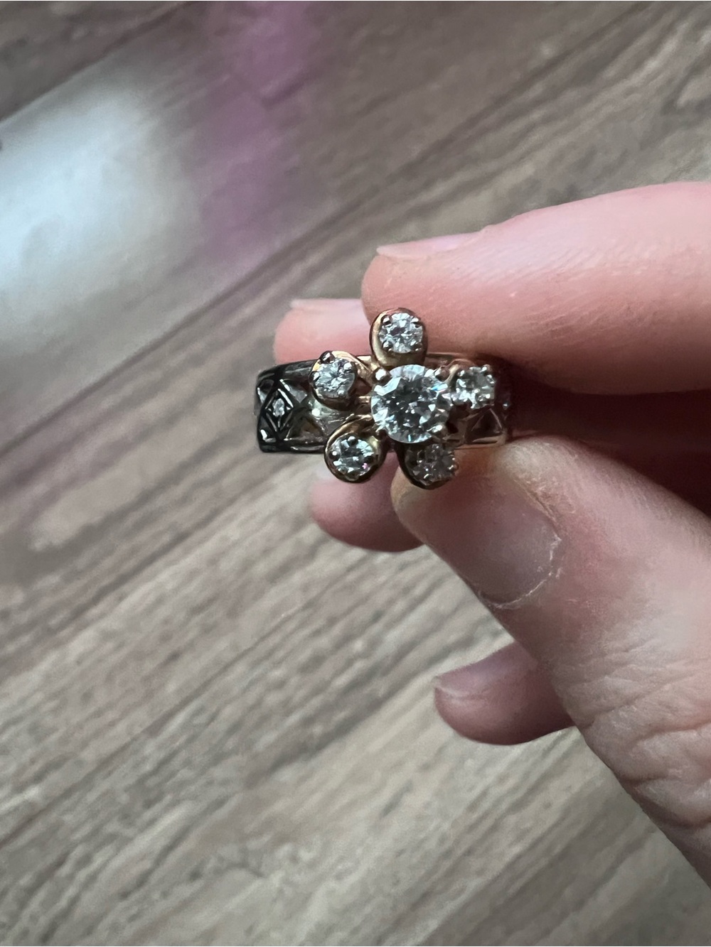 Vintage white gold diamond eternity ring
